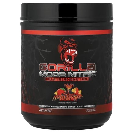 Gorilla Mind, Mode Nitric®, предтренировочная добавка без стимуляторов, вулканический взрыв, 768 г (1,69 фунта)