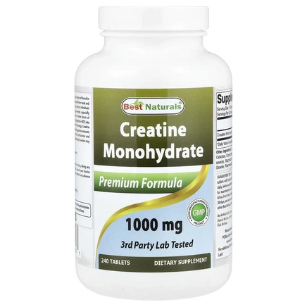 Best Naturals, моногидрат креатина, 1000 мг, 240 таблеток