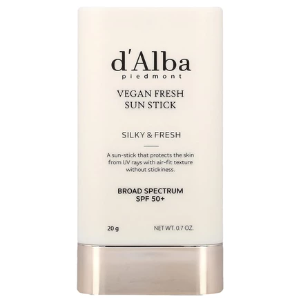 d'Alba, Vegan Fresh Sun Stick, SPF 50+, 20 г (0,7 унции)