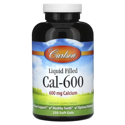Кальций Carlson Cal-600, 600 мг, 250 мягких капсул