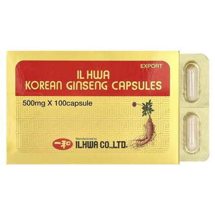 Ilhwa, Капсулы с корейским женьшенем, 500 мг, 100 капсул