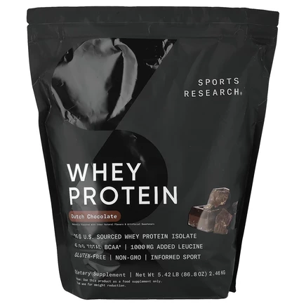 Sports Research, сывороточный протеин, со вкусом голландского шоколада, 2,27 кг (5 фунтов)