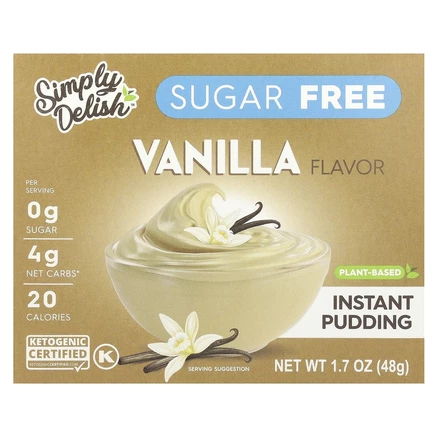 Natural Simply Delish, Натуральный пудинг быстрого приготовления, ваниль, 48 г (1,7 унции)
