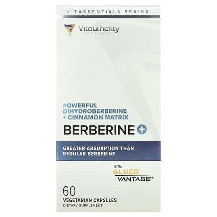 Vitauthority, Berberine Plus с дигидроберберином и цейлонской корицей, 60 вегетарианских капсул