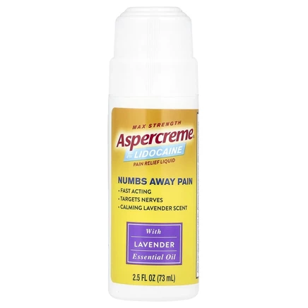 Aspercreme, Обезболивающее средство Max Strength, с 4% лидокаина, эфирное масло лаванды, 73 мл (2,5 жидк. Унции)