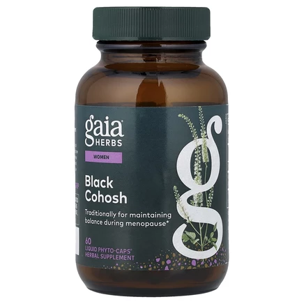 Gaia Herbs, Для женщин, черный кохош, 60 веганских жидких фитокапсул