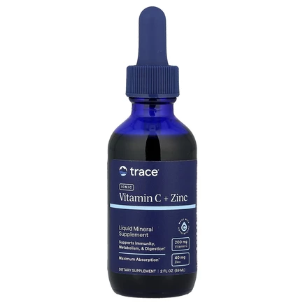 Trace Minerals ®, витамин C + ионный цинк, 59 мл (2 жидк. унции)