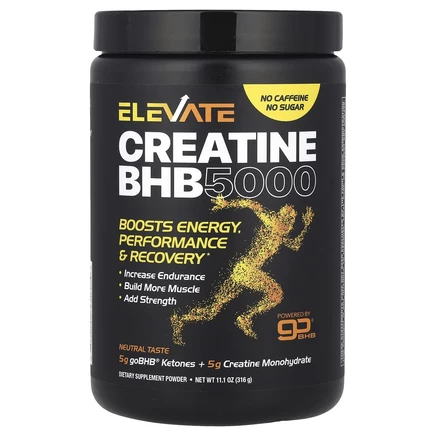 Real Ketones, Elevate, креатин BHB 5000, нейтральный, 316 г (11,1 унции)