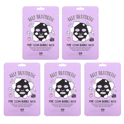 G9skin, Self Aesthetic, маска с пузырьками для очистки пор, 5 шт. по 23 мл (0,78 жидк. унции)