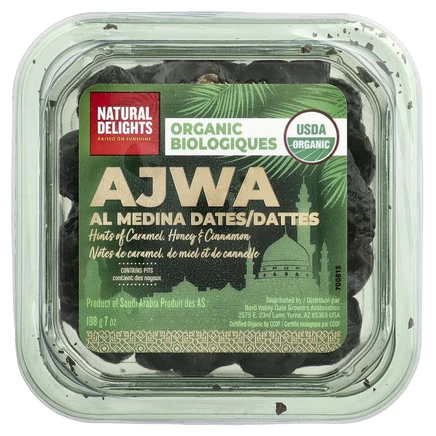 Natural Delights, финики аджва аль-медина, 198 г (7 унций)