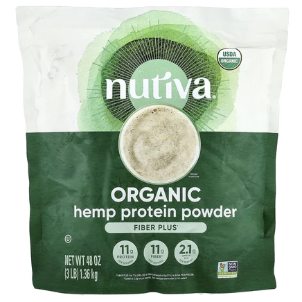 Nutiva, Органический конопляный белок с высоким содержанием клетчатки, 3 фунта (1,36 кг)