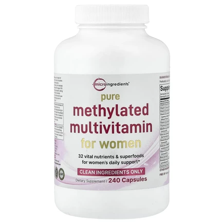 Micro Ingredients, чистые метилированные мультивитамины для женщин, 240 капсул