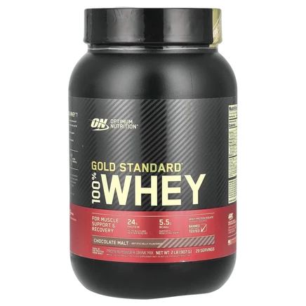 Optimum Nutrition, Gold Standard 100% Whey, шоколадный солод, 907 г (2 фунта)