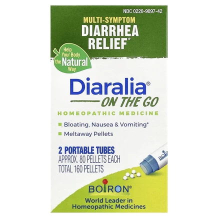 Boiron, Diaralia On The Go, 2 переносных тубуса, прибл. 80 гранул каждая
