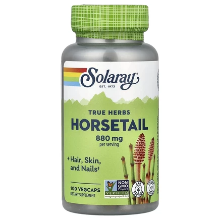 Solaray, True Herbs, хвощ, 880 мг, 100 растительных капсул (440 мг в 1 капсуле)