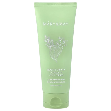 Mary & May, Houttuynia Cordata + Tea Tree, очищающая пенка, 150 мл (5,07 жидк. Унции)