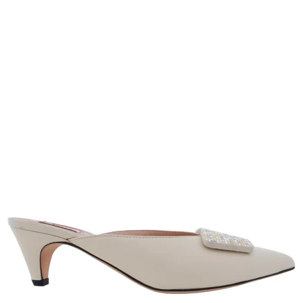 Женские мюли Bally Claye Silvey 55, кожаные, бежевые