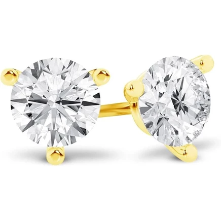 Женские пусеты Brilliant Diamond, 1,5 карата, жёлтое золото