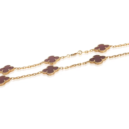 Женское колье Van Cleef & Arpels Alhambra, сердолик