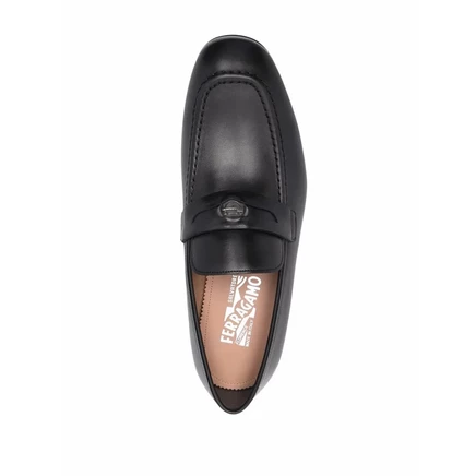 Мужские лоферы Ferragamo из кожи, черные