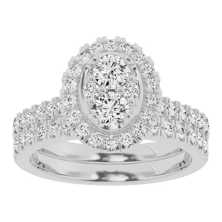 Набор Brilliant Diamond 1,5 карата, овальный, белое золото