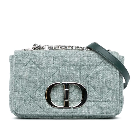 Женская сумка Dior Caro Small из твида, б/у