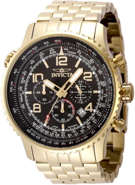 Мужские часы Invicta Aviator 49082, GMT-хронограф, черные