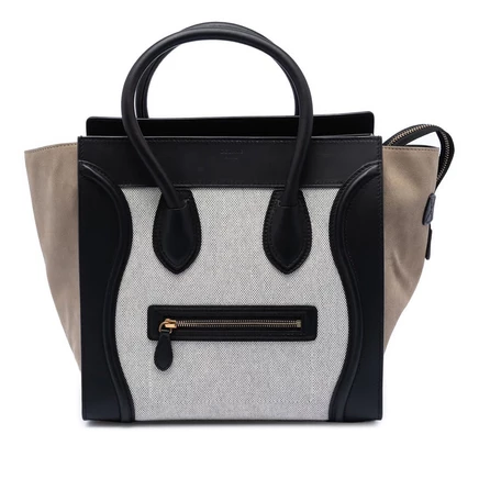 Женская сумка Celine Luggage Mini из канваса
