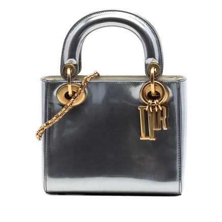 Женская сумка Dior Mini Metallic Lady Dior, лаковая