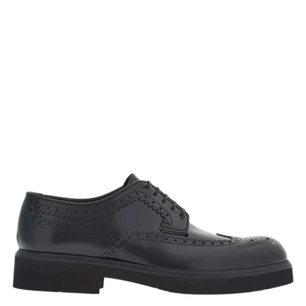 Мужские дерби Ferragamo с перфорацией, черные