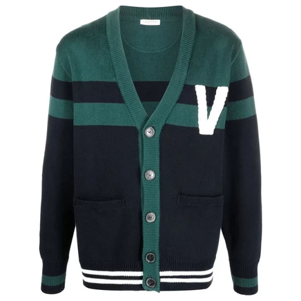 Мужской кардиган Valentino Garavani V-Logo в полоску