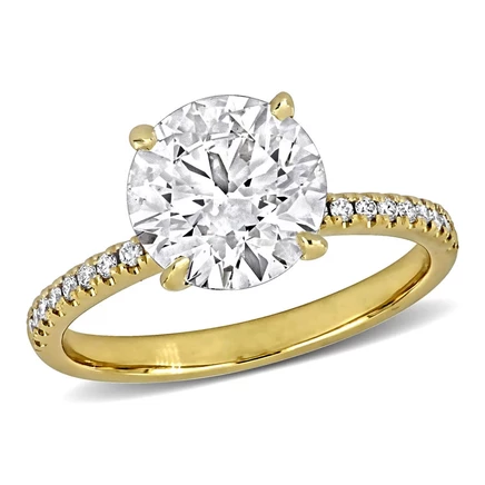 Женское кольцо Created Forever 3 карата, 14K желтое золото