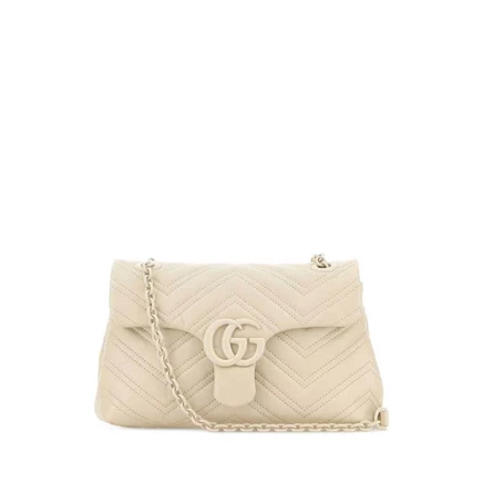 Женская сумка Gucci GG Marmont, кожа наппа, айвори
