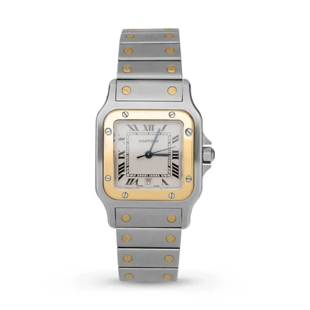 Унисекс-часы Cartier Santos Galbee 1566, белые