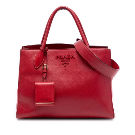Женская сумка Prada Saffiano Monochrome, кожаная