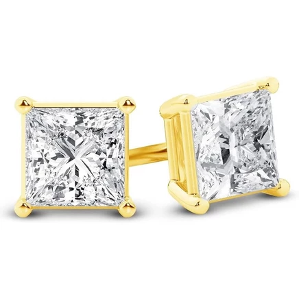 Женские пусеты Brilliant Diamond, 6 карат, жёлтое золото