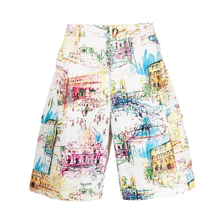 Мужские бермуды Valentino Garavani Roman Sketches, белые