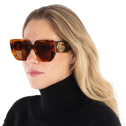 Женские очки Gucci GG0956S, 54 мм, коричневые