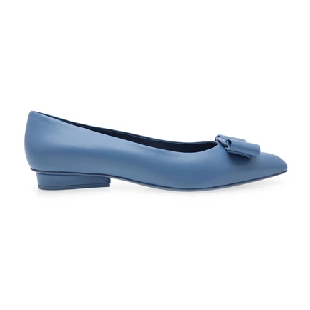 Женские балетки Ferragamo Viva кожаные, синие