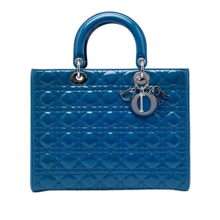 Женская сумка Dior Lady Dior Cannage из лакированной кожи