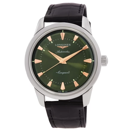 Мужские часы Longines Conquest Heritage L1.650.4.02.2, зеленые