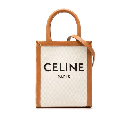 Женская сумка Celine Mini Vertical Cabas, холщовая