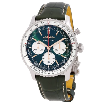 Мужские часы Breitling Navitimer AB01384C1L1P1, зеленые