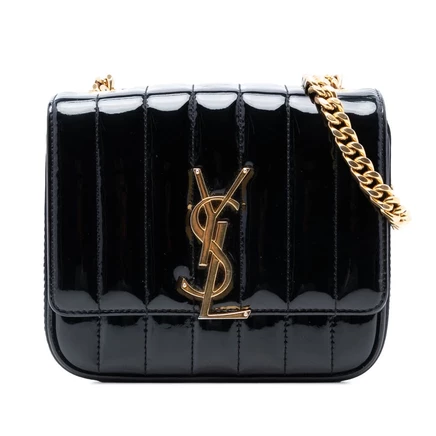 Женская сумка Saint Laurent Vicky, лаковая кожа