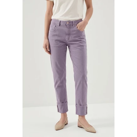 Женские брюки Brunello Cucinelli, прямые, лавандовые