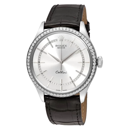 Мужские часы Rolex Cellini 50709SSBKL родиевые