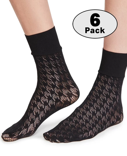 Женские сетчатые носки Wolford Dylan, 6 пар, черные