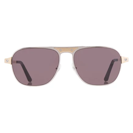 Мужские очки Cartier Santos CT0532S, серебристо-золотые