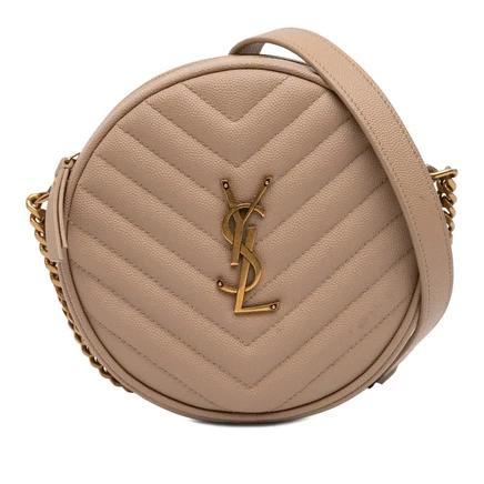 Женская сумка Saint Laurent Chevron Vinyle, б/у, круглая