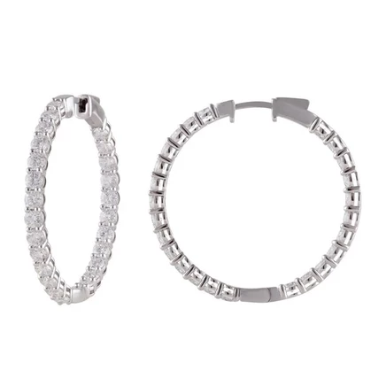 Серьги Brilliant Diamond, бриллианты 5 кт, белое золото